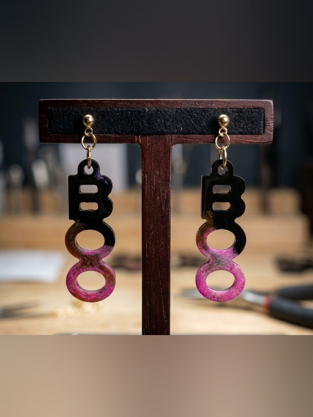 Handcrafted Pink Ombre 'Boo' Drop Earrings - Lightweight Women Jewelry